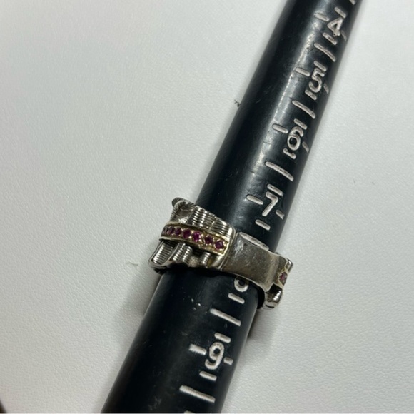 Beautiful Sterling Ruby Ruffled Textured Ring - Picture 7 of 7